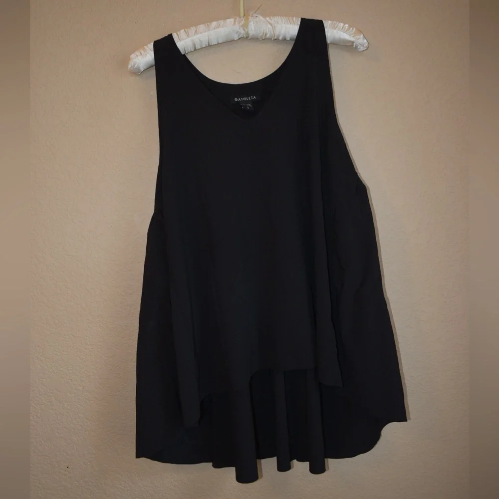 ATHLETA Swing Forward Pleated Tank, Black, L - Picture 6 of 12